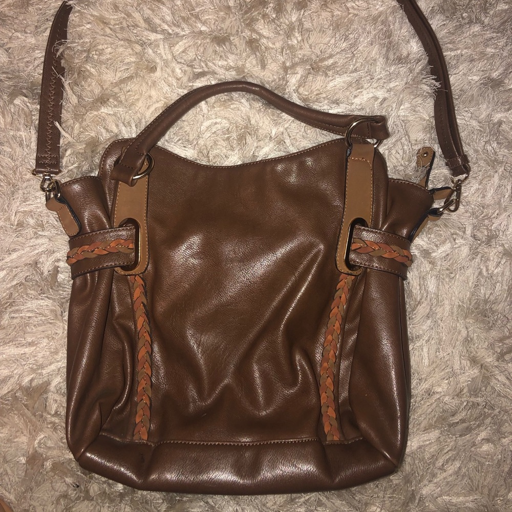 barely used, medium sized brown satchel